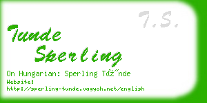 tunde sperling business card